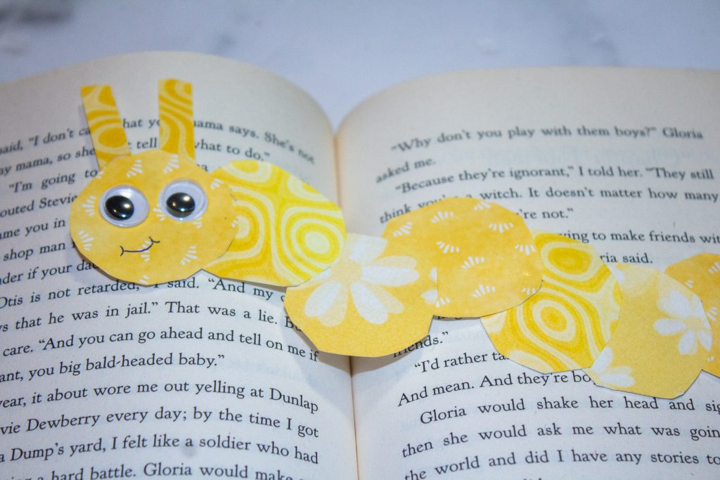 Bookworm Paper Bookmark for Kids